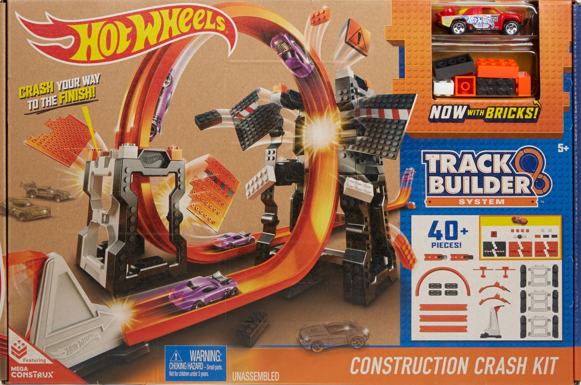 hot wheels track builder system construction crash kit